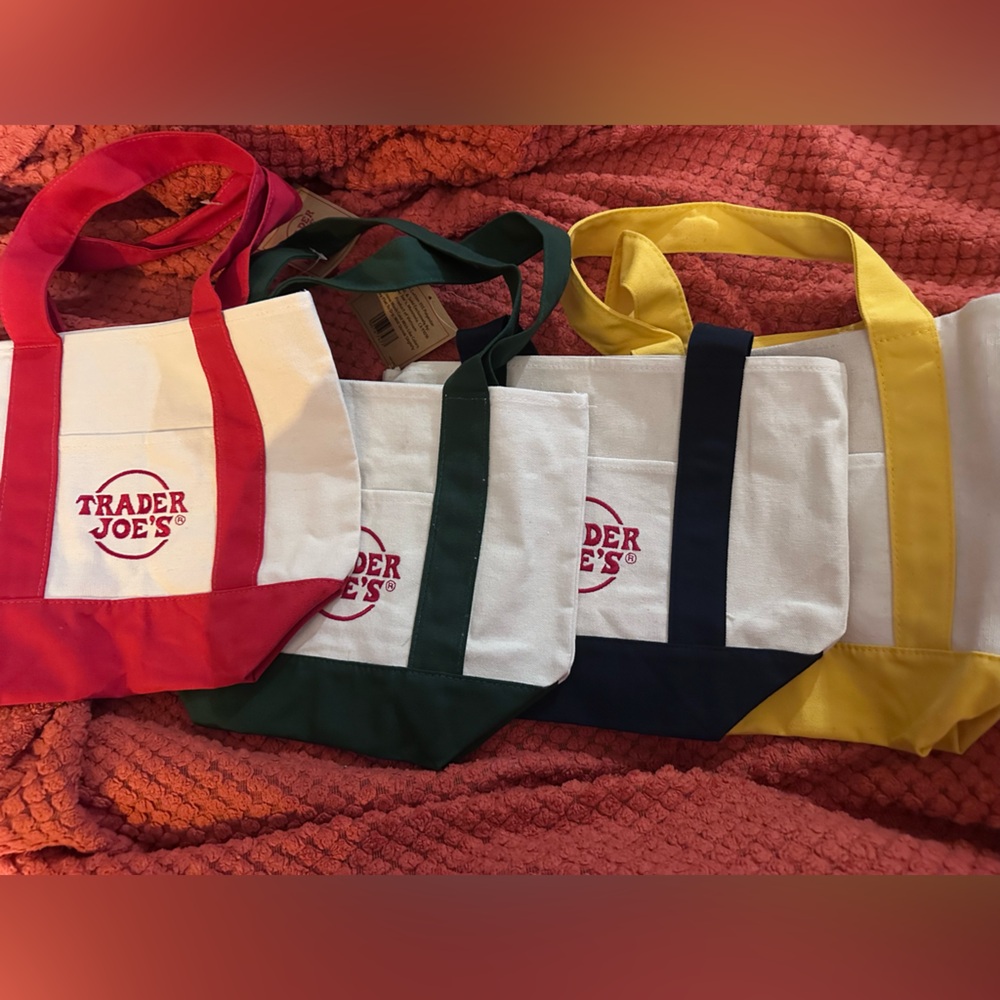 Trader Joe's mini Canvas Tote Bags Set